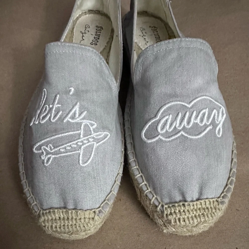NEW - Soludos x Ceizer Gray Let's Fly Away Smoking Slipper Espadrilles Size 8.5